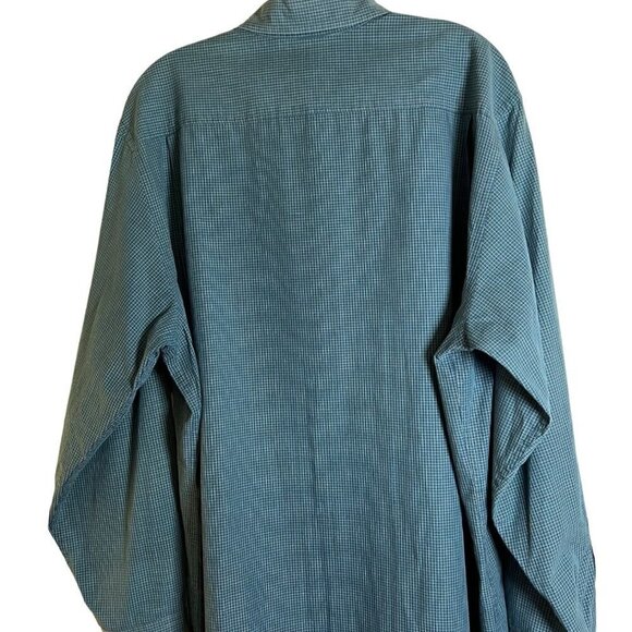 DKNY Men's Blue & Black Plaid Button Down Oxford Shirt Size Extra Large - Picture 6 of 9